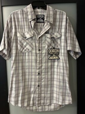 DIXXON Light Gray Plaid Short Sleeve Button-Down Shirt